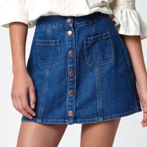 Brandy Melville snap jean skirt
